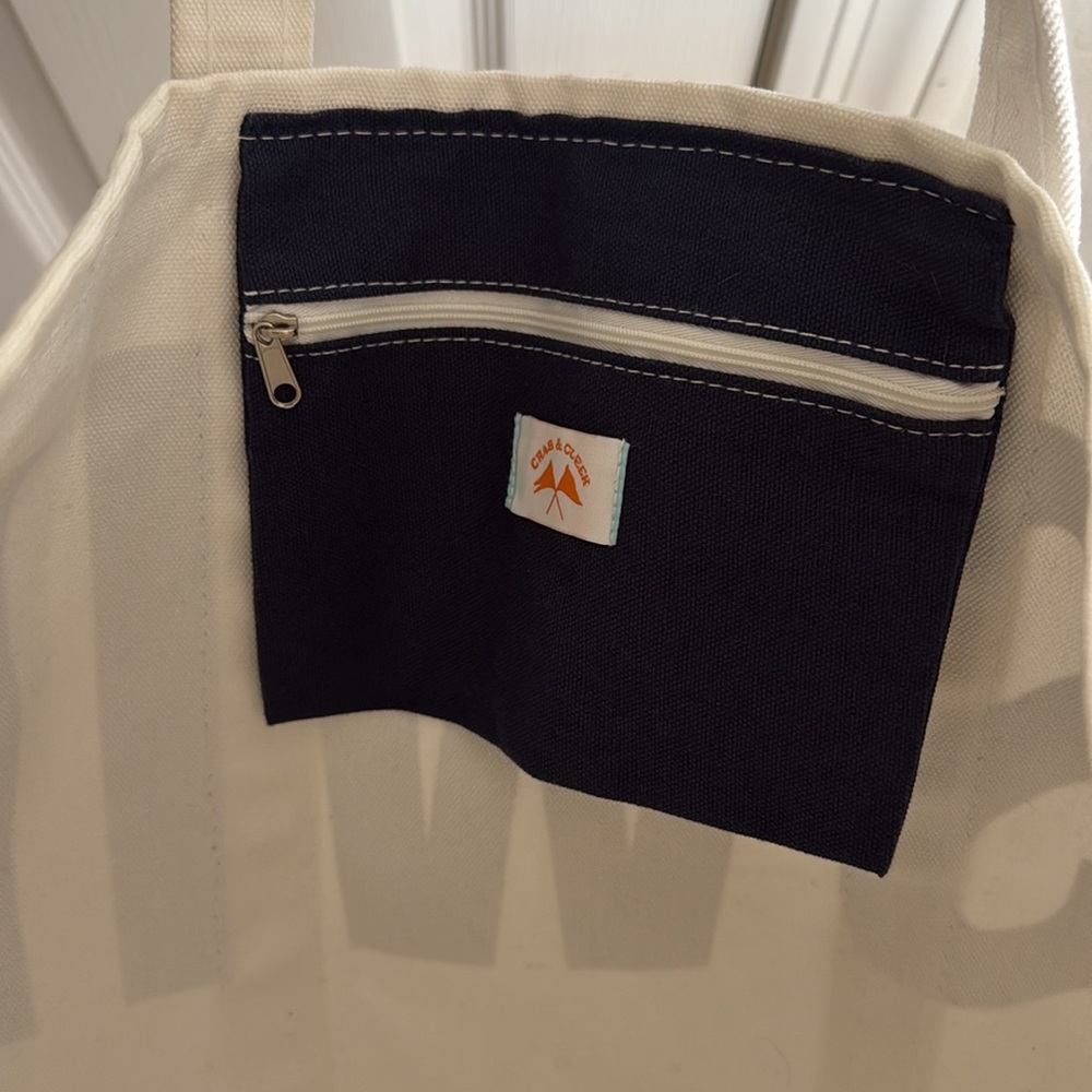 Crab and Cleek Surf/Sand Tote {Navy/Natural/Orange} - Picture 9 of 10